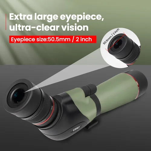 Miniatura 7 de Gosky 20-60X80 HD Telescopio Terrestre de Enfoque Dual, Prisma BAK4 Ocular Angular de 45 Grados con Trípode, Adaptador para Smartphone, Telescopio
