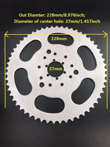 Miniatura 2 de Piñón multifuncional de 56 dientes para cadena 415/415h -2 tiempos motor motor de gas bicicleta motorizada a gas plata-56t