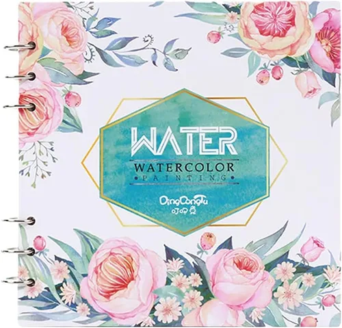 Miniatura 2 de Cuaderno de bocetos de acuarela – Cuaderno de bocetos de papel de acuarela prensa en frío 7.7 x 7.7 pulgadas, 20 hojas, papel pesado de 140