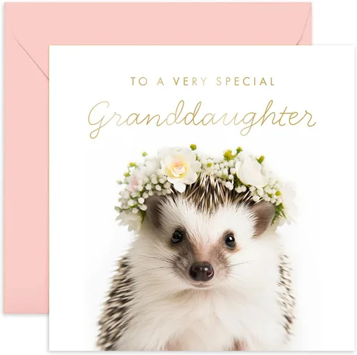 Miniatura 9 de Old English Co. - Tarjeta de felicitación de erizo muy especial – Tarjeta de cumpleaños de erizo floral para ella – Bonitas tarjetas de felicitación