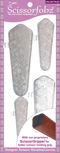 Miniatura 42 de Fundas protectoras para tijeras de diseñador, 4 unidades, tamaño surtido, diseño floral victoriano azul #4-304 Jardín floral victoriano azul
