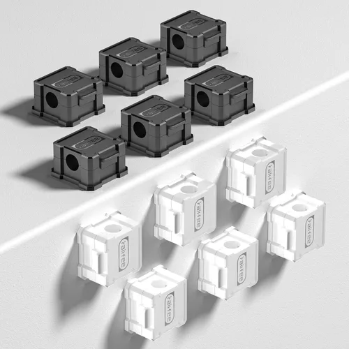 Kailfee - 12 clips magnéticos para cables [cable ajustable suave] Soporte para cables, gestión de cables debajo del escritorio, soporte de alambre