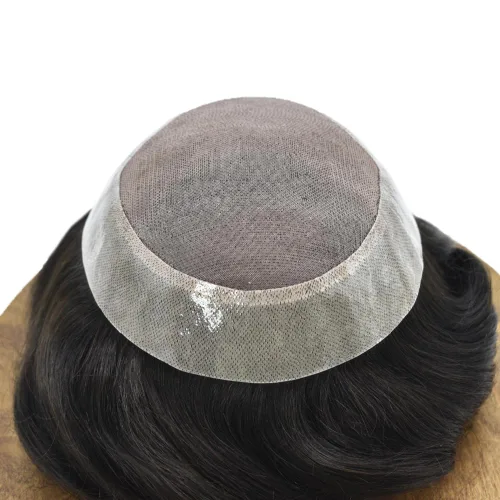 Miniatura 5 de Mens Toupee Hair Replacement System For Men Durable Fine Mono Hair Piece For Men Toupee For Men Real 100% Human Hair System Protesis Capilar Para
