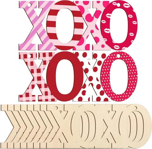 Miniatura 35 de Adornos de madera para cartas de amor para pintar de 7 pulgadas, tamaño grande, para el Día de la Madre, el Día de San Valentín, discos de madera