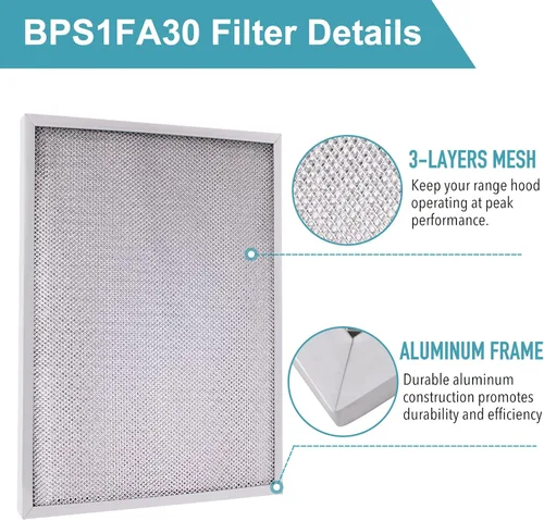 Miniatura 5 de BPS1FA30 Filtro de campana extractora de 11-3/4 pulgadas x 14-1/4 pulgadas x 3/8 pulgadas (paquete de 2) - Compatible con filtro de grasa Broan