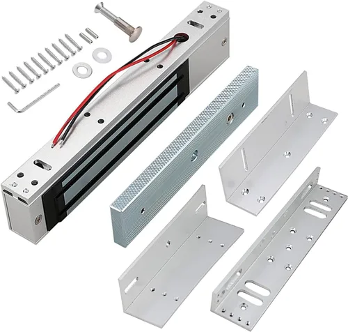 Miniatura 9 de Cerrojo magnético eléctrico con soporte Z y L de 500KG 1200LBS de fuerza de retención, electroimán de seguridad de 12V, modo NC Fail Safe, puerta