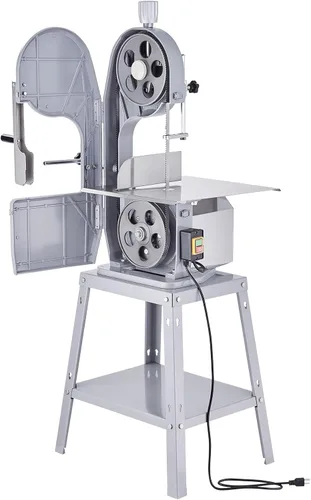 Miniatura 9 de Sierra de banda eléctrica comercial para carne, máquina de sierra ósea vertical de acero inoxidable de 1500W, banco de trabajo de 19.3" x 15