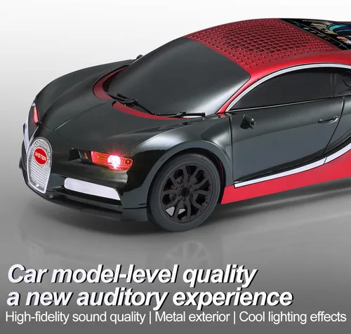 Miniatura 5 de WSTER Altavoz Bluetooth de lujo modelo de automóvil deportivo con sonido HD, emparejamiento estéreo TWS, pantalla de visualización, micrófono Rojo