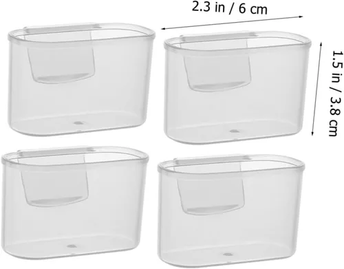 Miniatura 5 de BESTonZON Caja de 4 piezas para refrigerador de puerta lateral, caja de almacenamiento de escritorio, organizador de congelador, mini contenedores