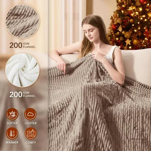 Miniatura 2 de Homemate Manta térmica eléctrica de 50 x 60 pulgadas, manta térmica de 1/2/4/6/8 horas de apagado automático, 10 niveles de calor, protección contra