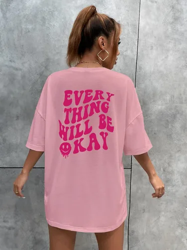 Miniatura 3 de SOLY HUX Women's Oversized T Shirts Graphic Tees Letter Print Casual Trendy Summer Tops