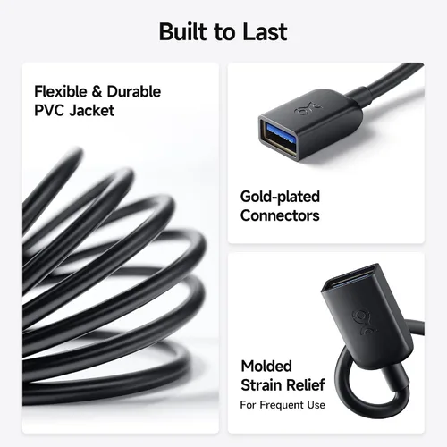 Miniatura 6 de Cable de extensión USB 3.0 tipo A, macho a hembra, de Cable Matters, Negro