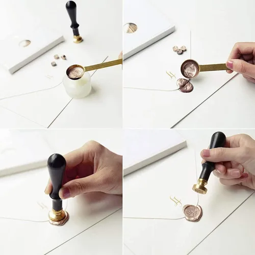 Miniatura 3 de YIPLED Kit de cera de sellado, 310 piezas con cuentas, 2 bolígrafos, calentador, cuchara de sello y velas para sellado de cartas, sobres