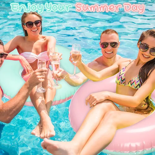 Miniatura 6 de 4 flotadores inflables de piscina para niños y adultos, tubos interiores pastel, macarrones, anillos de piscina, flotadores para cumpleaños, playa