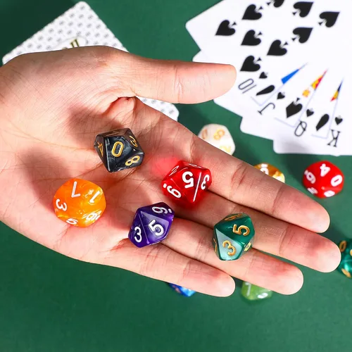Miniatura 3 de Skylety Juego de 50 dados poliédricos de 10 caras para el aula con bolsa negra, juego de dados poliédricos, compatible con RPG MTG, juegos de mesa