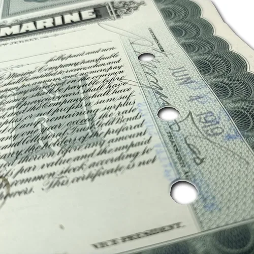 Miniatura 4 de Certificado de Acciones Coleccionables - Empresa que hizo el Titanic "Marina Mercantil Internacional" 1915-20