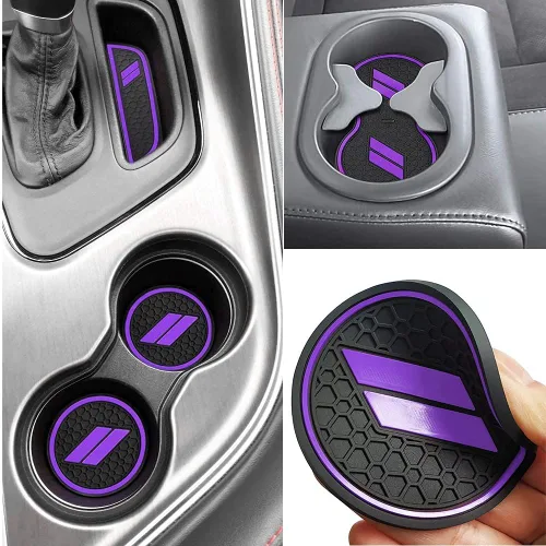 Miniatura 12 de Auprite Alfombrillas antipolvo para accesorios Dodge Challenger 2015 2016 2017 2018 2019 2020 2021 2022 2023, se adapta a la medida forros de Rojo