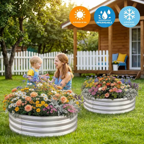 Miniatura 4 de Land Guard - Kit de cama de jardín elevada galvanizada, cajas de jardín elevadas galvanizadas al aire libre, camas de jardín elevadas redondas