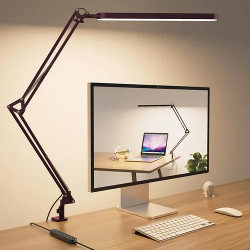 Miniatura 13 de SKYLEO Lámpara de escritorio LED - Luz de escritorio de 33.5 pulgadas - Cuello de cisne flexible - 5 modos de color x 11 niveles de brillo - 1300LM