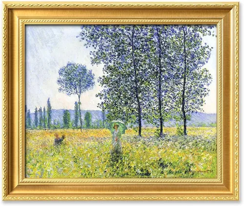 Miniatura 111 de IPIC - Reproducción artística de los lirios de agua de Claude Monet 1906, impresiones giclée coinciden con el marco dorado clásico, arte de pared