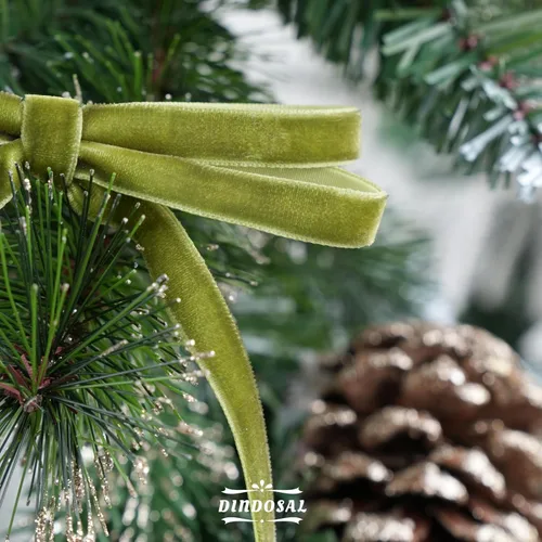 Miniatura 7 de Cinta de terciopelo verde musgo de 3/8 pulgadas de una sola cara, cinta de terciopelo fina para envolver regalos, verde oliva para decoraciones