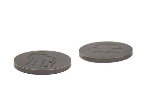 Miniatura 4 de Logotipo de basura, emblema, medallón, cocina, oficina, parte delantera del gabinete, 1.5 pulgadas, acero inoxidable, latón, negro mate, cantidad 1