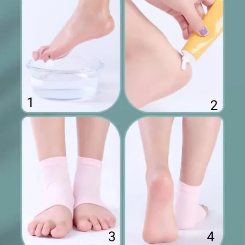 Miniatura 4 de 8 pares de calcetines hidratantes sin dedos, calcetines para dormir para mujeres y hombres, calcetines de talón de gel agrietados, reparación