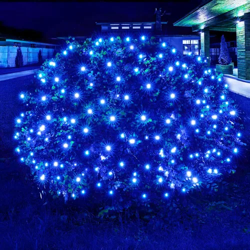 Miniatura 12 de Dirnun Red de luces LED de Navidad verde para exteriores, 160 LED de 5 x 7 pies, luz de malla de hadas impermeable para exteriores e interiores