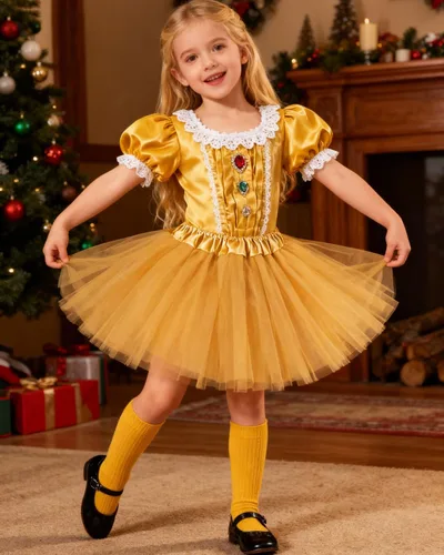 Miniatura 30 de Century Star Tutú de 4 capas para niñas pequeñas, faldas de ballet de tul para baile de princesa, esponjoso, para fiestas de cumpleaños de 2 a 8 años