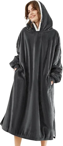 Miniatura 17 de LetsFunny Manta con Capucha, Sudadera Manta de Forro Polar Sherpa de Gran Tamaño Usable, Súper Suave Cálida y Acogedora con Bolsillo Gigante, Girasol