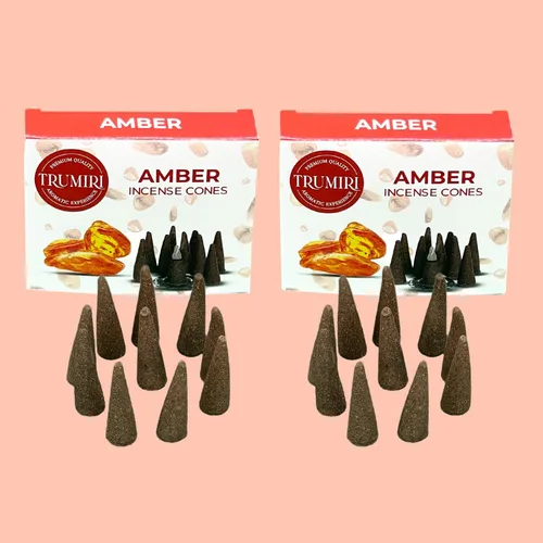 Miniatura 8 de TRUMIRI Incienso ámbar – Paquete de 20 conos (2 x 10) – Incienso de cono perfumado