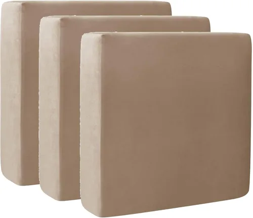 Miniatura 20 de Fundas de cojín de terciopelo para sofá, funda elástica para cojín de sofá suave, protector de muebles extraíble y lavable para sala de estar, Negro