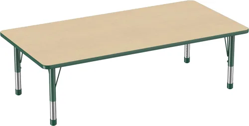 Miniatura 12 de FDP - Mesa rectangular para actividades escolares y aulas (24 x 36 pulgadas), patas gruesas para niños pequeños, altura ajustable de 15 a 24