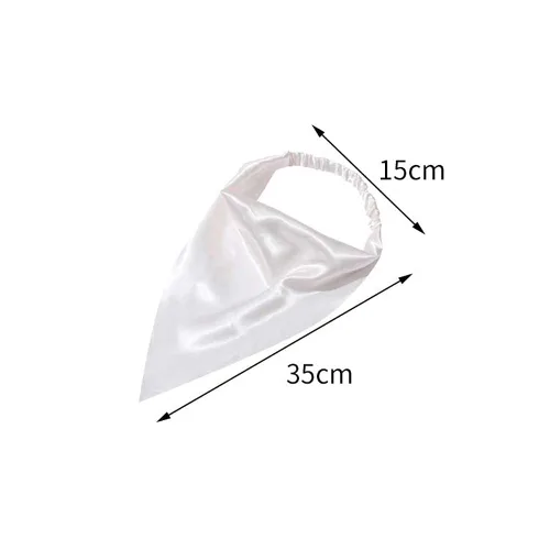 Miniatura 2 de Diadema tipo bandana triangular, bufanda elástica de satén sedoso brillante, turbante, banda para el cabello, accesorios para el cabello para Blanco