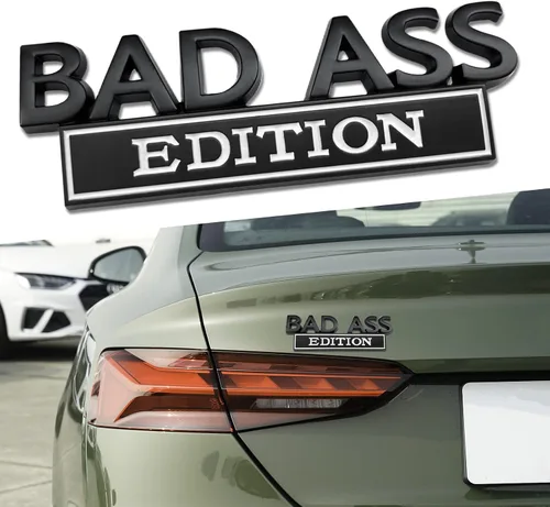 Miniatura 10 de Adhesivo de emblema de coche, pegatinas de calcomanías de metal para autos, pegatinas de emblemas 3D, emblema de edición Bad Ass, etiqueta de rojo