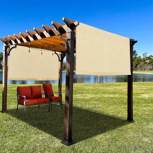 Miniatura 3 de Alion Home Funda universal transpirable para pérgola – Toldo de repuesto para pérgola – Cubierta de parasol ajustable para exteriores con varillas