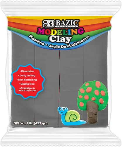 Miniatura 11 de BAZIC Products Arcilla para modelar, color negro, 1 libra, masa de modelado, manualidades, regalo no tóxico para artistas, a granel para aula