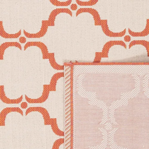 Miniatura 3 de SAFAVIEH Alfombra lavable al aire libre Courtyard Collection - 9 x 12 pies, beige y terracota, no desprende pelusa y fácil limpieza, ideal