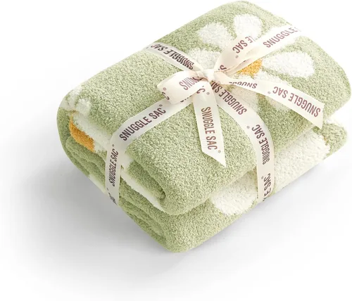 Miniatura 3 de Snuggle Sac Manta de flores de primavera para sofá, de microfibra mullida y cálida para invierno, manta floral de margaritas, lindas mantas