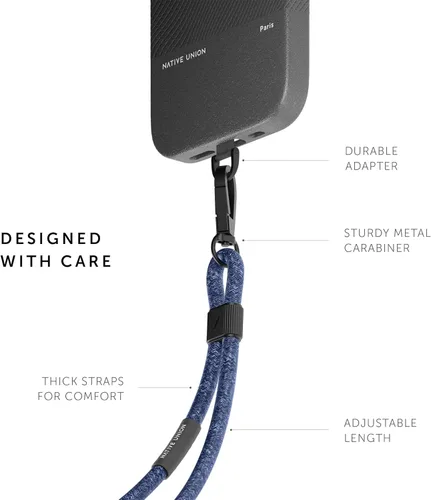 Miniatura 5 de Native Union Correa ajustable y desmontable para teléfono, compatible con iPhone 16, 15, 14, 13 y la mayoría de los teléfonos inteligentes, Azul