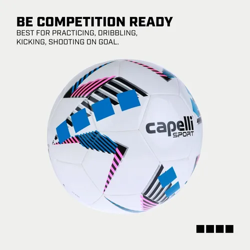 Miniatura 5 de Capelli Sport Balón de fútbol, Star Cubes Team Balón de fútbol para entrenamiento al aire libre e interior Azul neón
