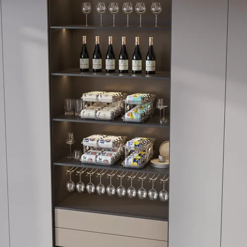 Miniatura 4 de Xicennego Juego de 2 organizadores de latas de soda ajustables para refrigerador, armarios, encimeras, dispensador de latas de bebidas para Claro