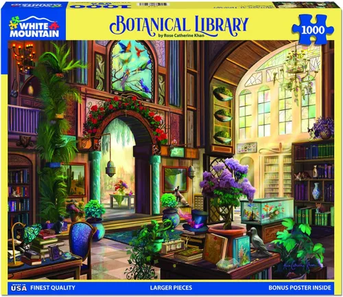 Miniatura 2 de White Mountain Rompecabezas de 1000 piezas con libros de lectura acogedores con piezas grandes para adultos y familia de 24 x 30 pulgadas