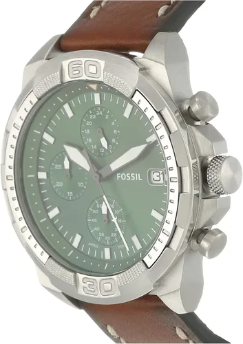 Miniatura 2 de Fossil Bronson Reloj casual de cuarzo para hombre con correa de acero inoxidable o cuero, Reloj cronógrafo Bronson
