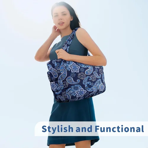 Miniatura 3 de TOPDesign Bolsa Tote Acolchada para Mujer, Bolso de Mano Ligero Inflado con Compartimentos, Bolsa de Hombro Acolchada para Trabajo, Viajes, Gimnasio