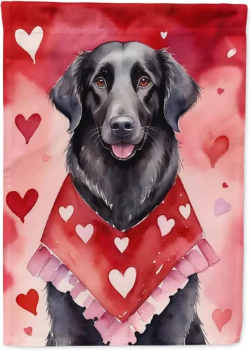 Miniatura 105 de Caroline's Treasures DAC5292CHF - Bandera de Border Collie My Valentine House para porche, grande, con manga para porche, para colgar en la pared