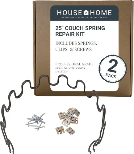 House2Home Repuesto de resorte para tapicería de sofá de 25 pulgadas, kit de reparación de 2 paquetes para muebles, silla, sofá, incluye clips,