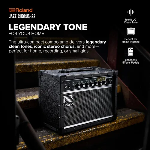 Miniatura 2 de Roland JC-22 Jazz Chorus Amplificador de guitarra ultracompacto Tono limpio icónico de JC Efecto de coro característico Potente amplificador