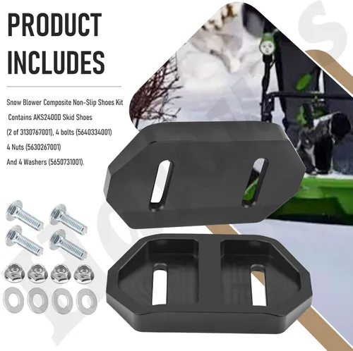 Miniatura 7 de AKS2400D 3130767001 - Juego de 2 quitanieves antideslizantes compatibles con EGO SNT2400, SNT2405 y SNT2406 2406 sopladores de nieve de 24 pulgadas