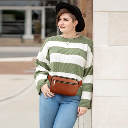 Miniatura 7 de Riñoneras de cuero para mujer, de moda, de talla grande, color negro, para hombres, lindas bolsas cruzadas, riñonera con gran capacidad, casual